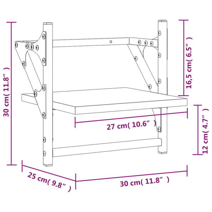 VidaXL Wall Shelves with Bars 2 Pcs Brown Oak 30x25x30 Cm 836237
