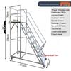 JINGGENG 304 Stainless Steel Mobile Industrial Platform Ladder