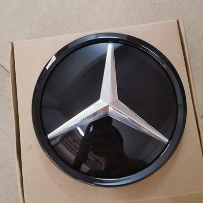 For Mercedes Benz A B C E S R SL ML GL GLA GLK-Class Front Grill Mirror Emblem Glossy Black And Chrome Silver 3D Style Emblems