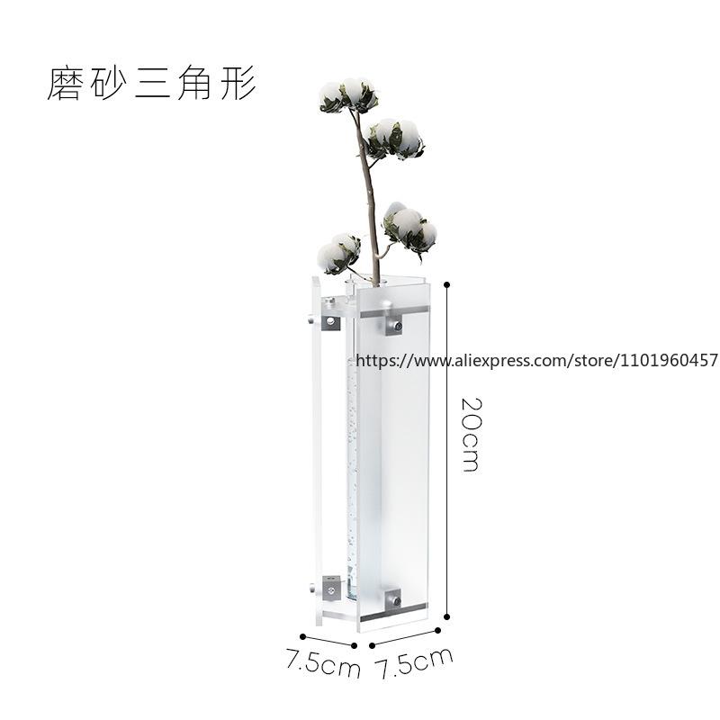 Transparent Glass Vase High End Illustration Living Room Dining Table Top Balcony Decoration Acrylic Hydroponic Rack