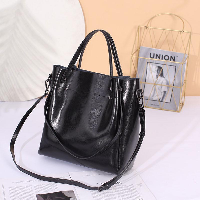 Women s Tote Bag Luxury Split Leather Cowhide Shoulder Bag Large Capacity Handbags Vintage Style Crossbody Bags for Women