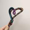 Korean Dripping Glazed Love Heart Hair Claw For Women  New Large Ponytail Holder Plastic Crab Hair Clamp Hair Accessories
