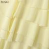 ZANZEA Women Casual Round Neck Loose Sleeveless Ruffles Blouse