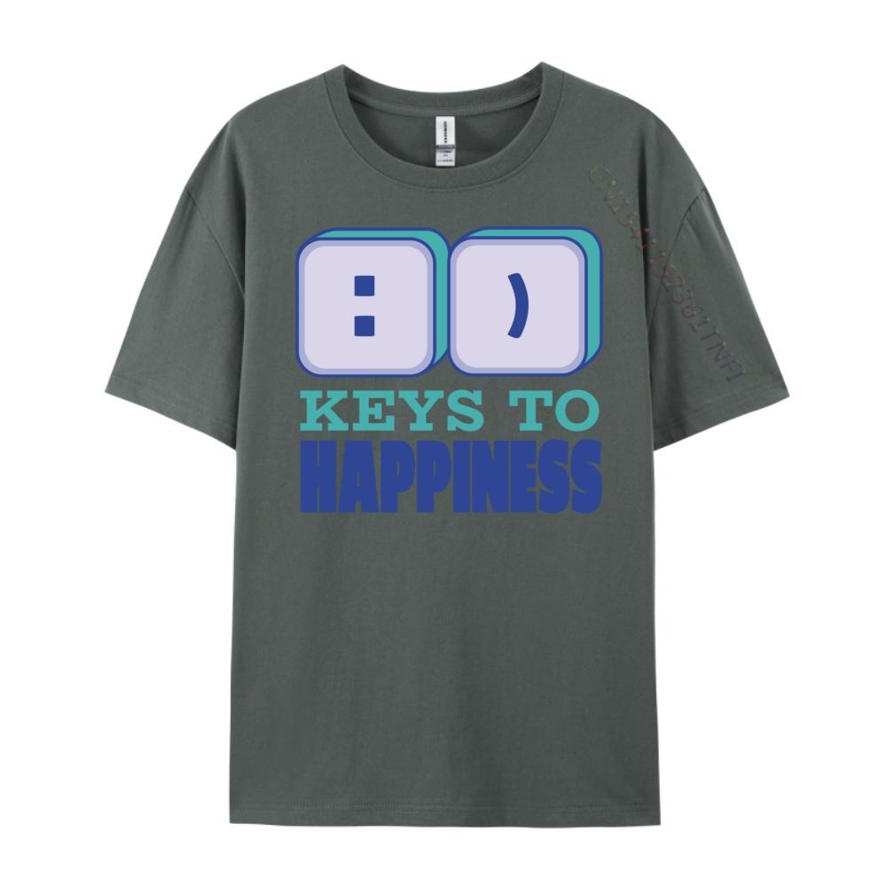 Find Your Keys To Happiness With Computer Green And White Graphic T Shirt T Shirt Men