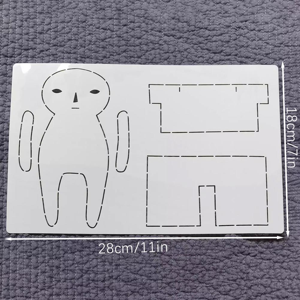 Cute Animals Patchwork PET Template DIY Handmade Keychain Stencils For Hangings Cat Couple Doll Quilting Patterns Making Crafts