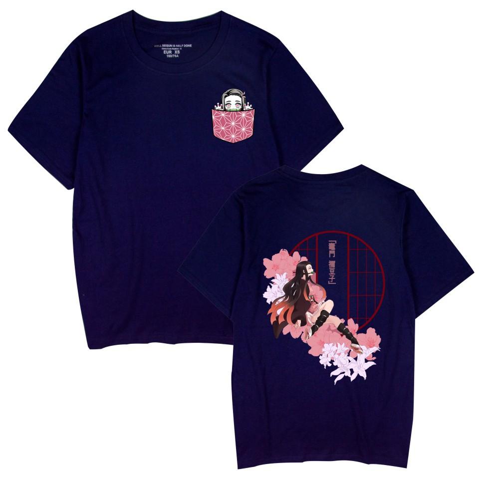 Japan cartoon comics Demon Slayer anime print short-sleeved T-shirt for men and women casual sportswear 0045