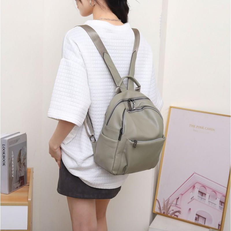 

Genuine Leather Backpack Women Head Layer Cowhide Naturally Falls Fashionable Schoolbag Soft Large-capacity 25x13x30cm