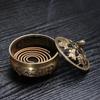 1 Set Classical Sandalwood Censer Three-legged Incense Burner Lotus Flower Pure Copper Home Decor