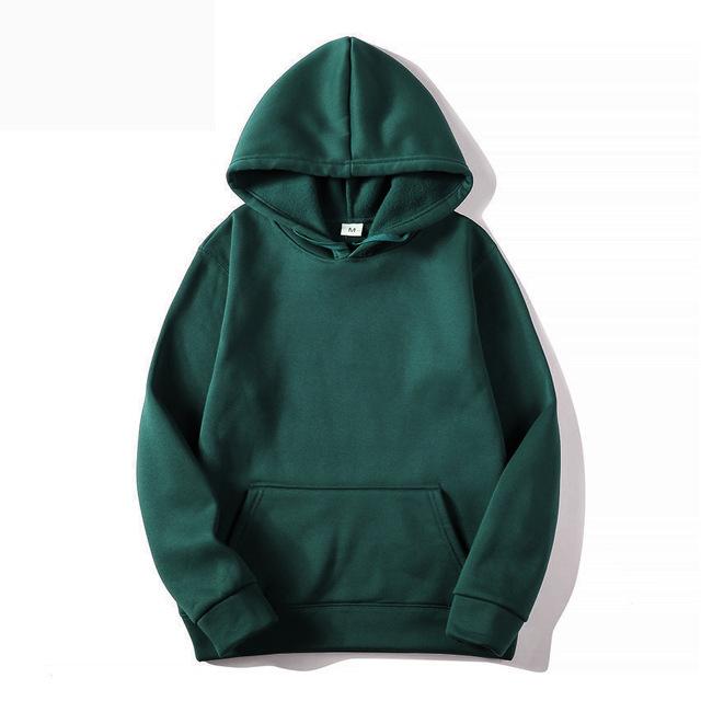 Men's and women's 18-color hooded sweater Men's solid-color sweater Men's long-sleeved pocket pullover sweater