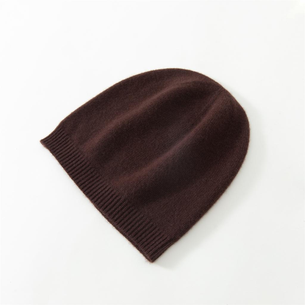 % Pure Wool Knitted Hat Autumn and Winter Warm Solid Color Cold Hat Men's and Women's Versatile Dome Hat Ear Protector Head Wool Hat