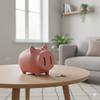 Ceramic Piggy Bank with a Greedy Pig