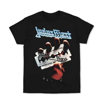 JUDAS PRIEST Band Kurzarm T-Shirt Europäisch Amerikanisch Metal Rock Kleidung Herren und Damen Baumwolle Rundhals Unisex T-Shirts