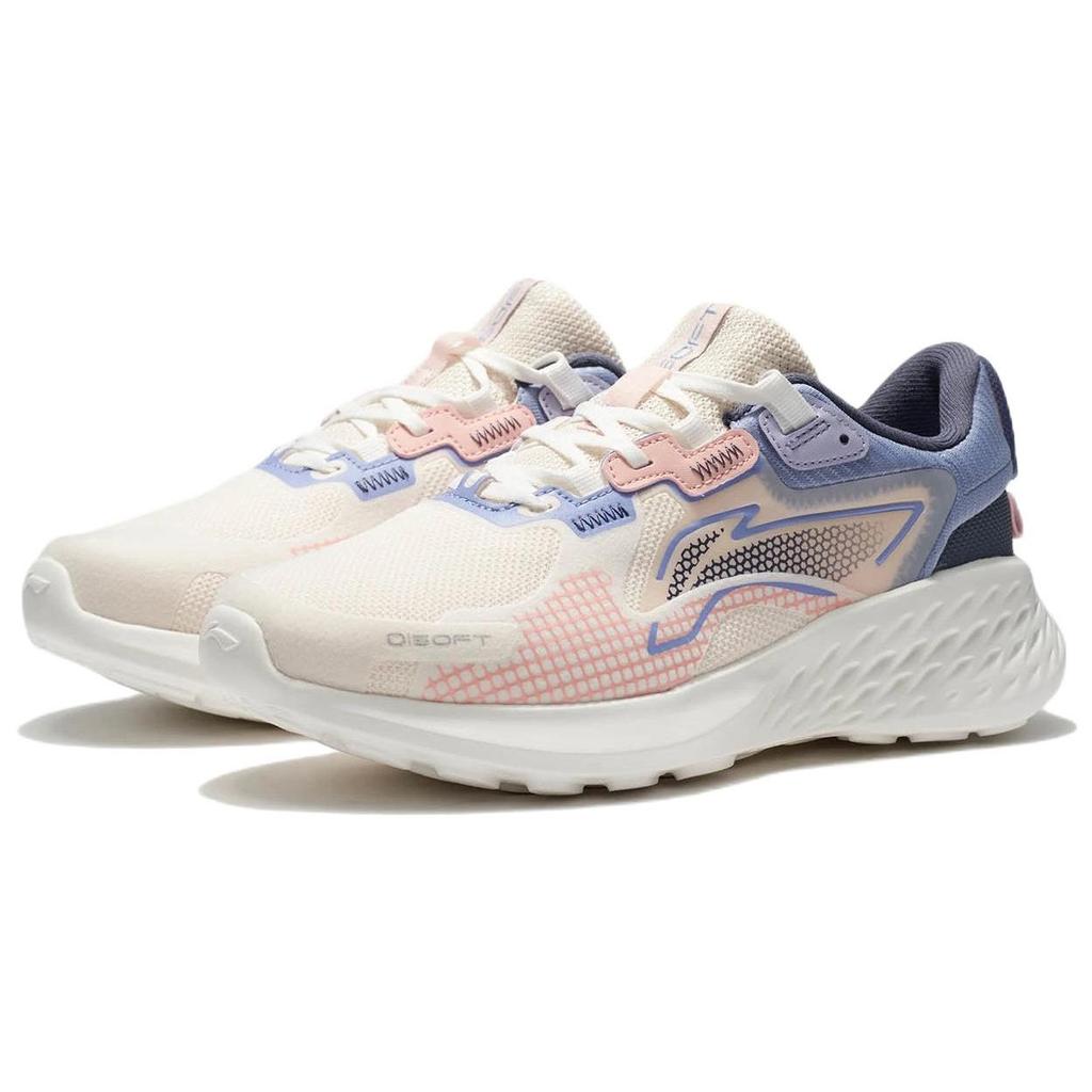 Li Ning Soft Element Stoff Synthetikleder Wasserabweisend Trendige Sport Stoßdämpfend Rutschfest Abriebfest Low Top Freizeitschuhe AGLS012-3