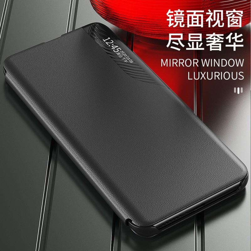 Magnetic Flip Phone Case With Side Window Kickstand Galaxy S23 Ultra S22 S21 Note20 A53 Slim Shockproof PC