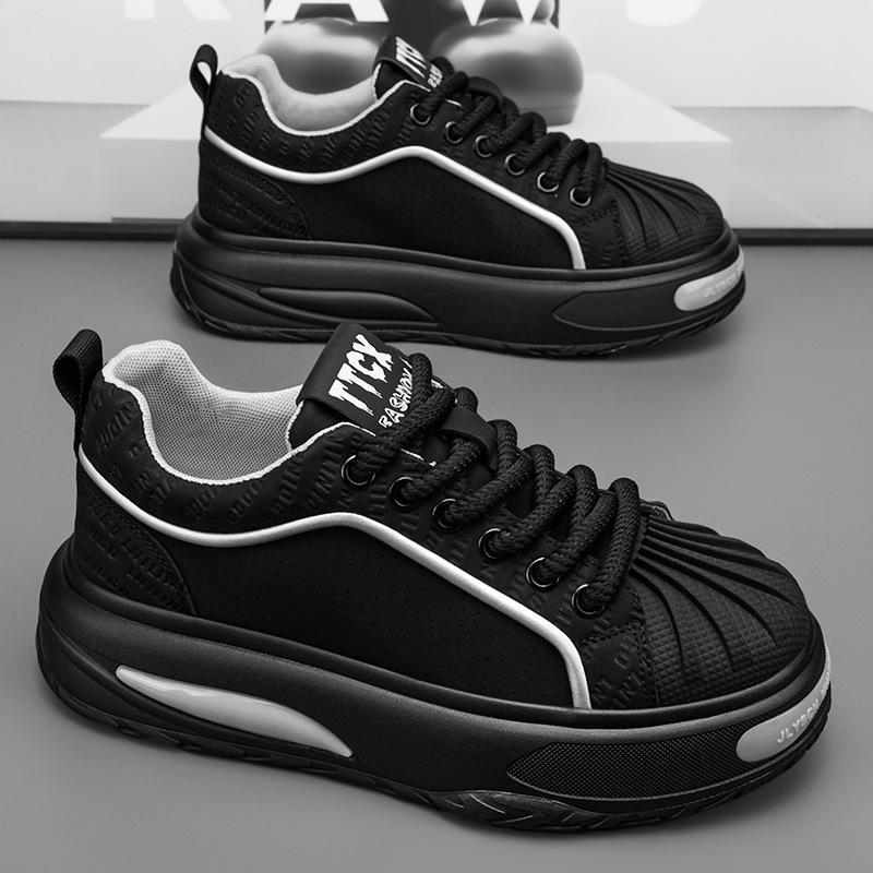 Spring new high-end casual board shoes thick-soled heightened sneakers
