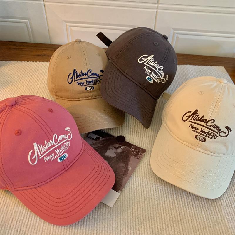 Letter embroidered baseball cap women's spring and summer new sunshade street face small big brim cap men