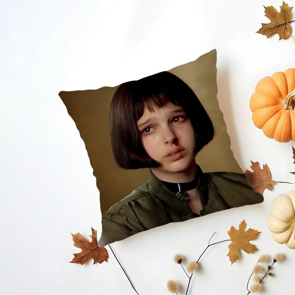 NNatalie Portman Cushion Cover Washable Linen Pillowcase Soft for Daily Sofa Bed Home Room Decor