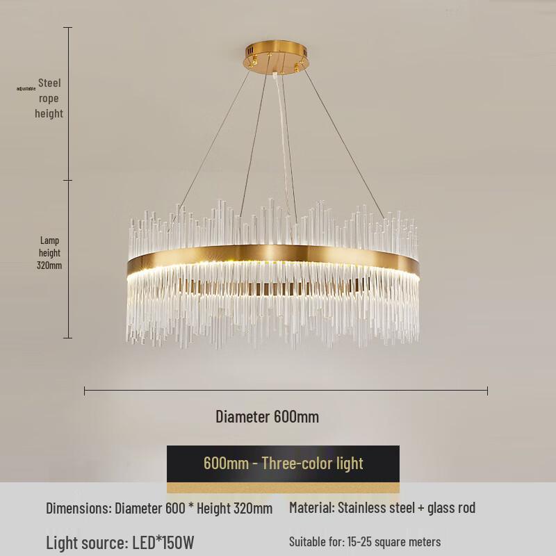 Oval LED Crystal Chandelier
