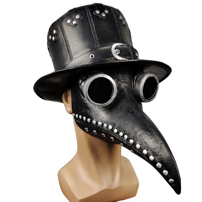 Maschera Steampunk da Medico della Peste con Becco di Corvo per Halloween