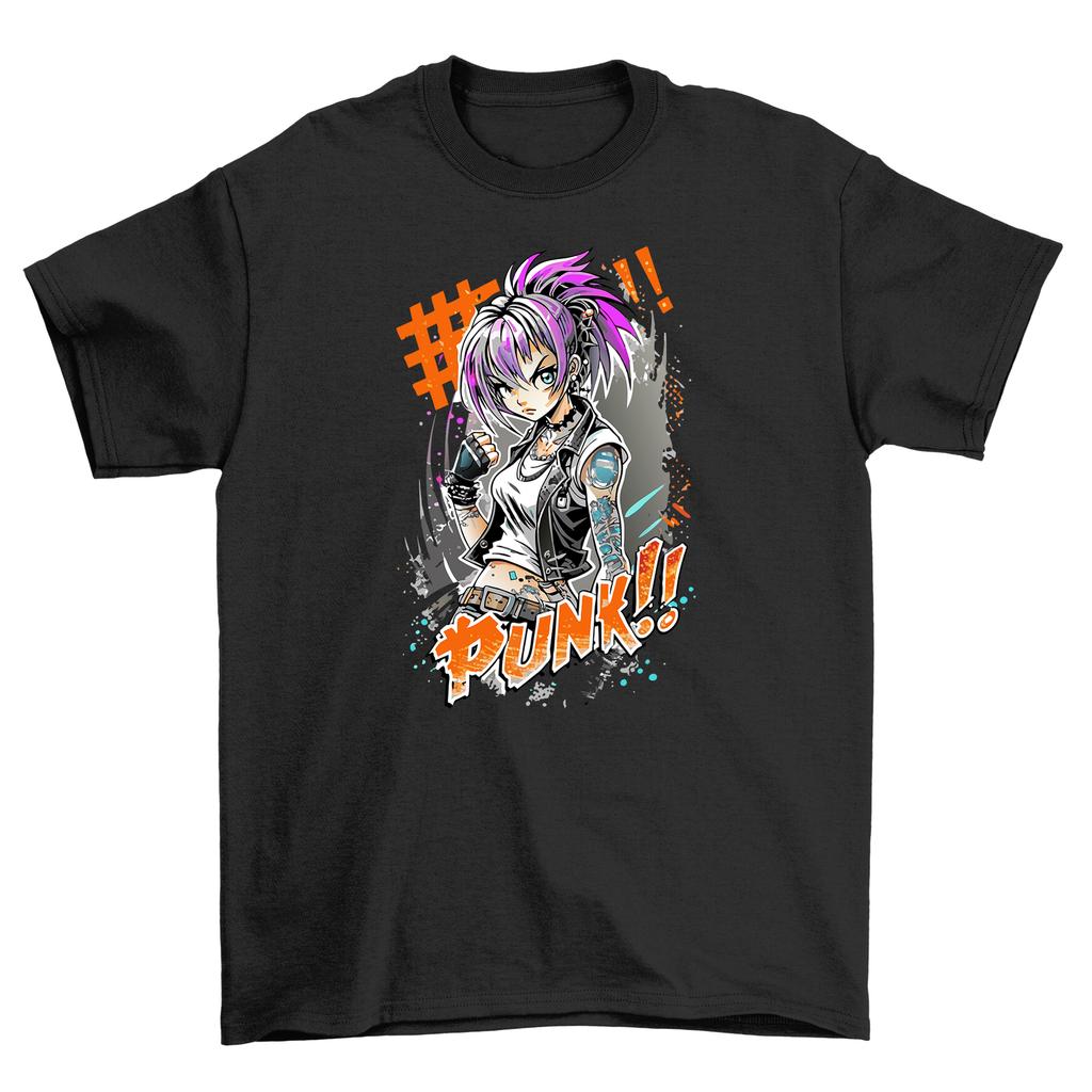 Punk Anime'' T-Shirt Mens Womens Tees Top - Rock the style with a touch of rebellion! Funny, Unisex D