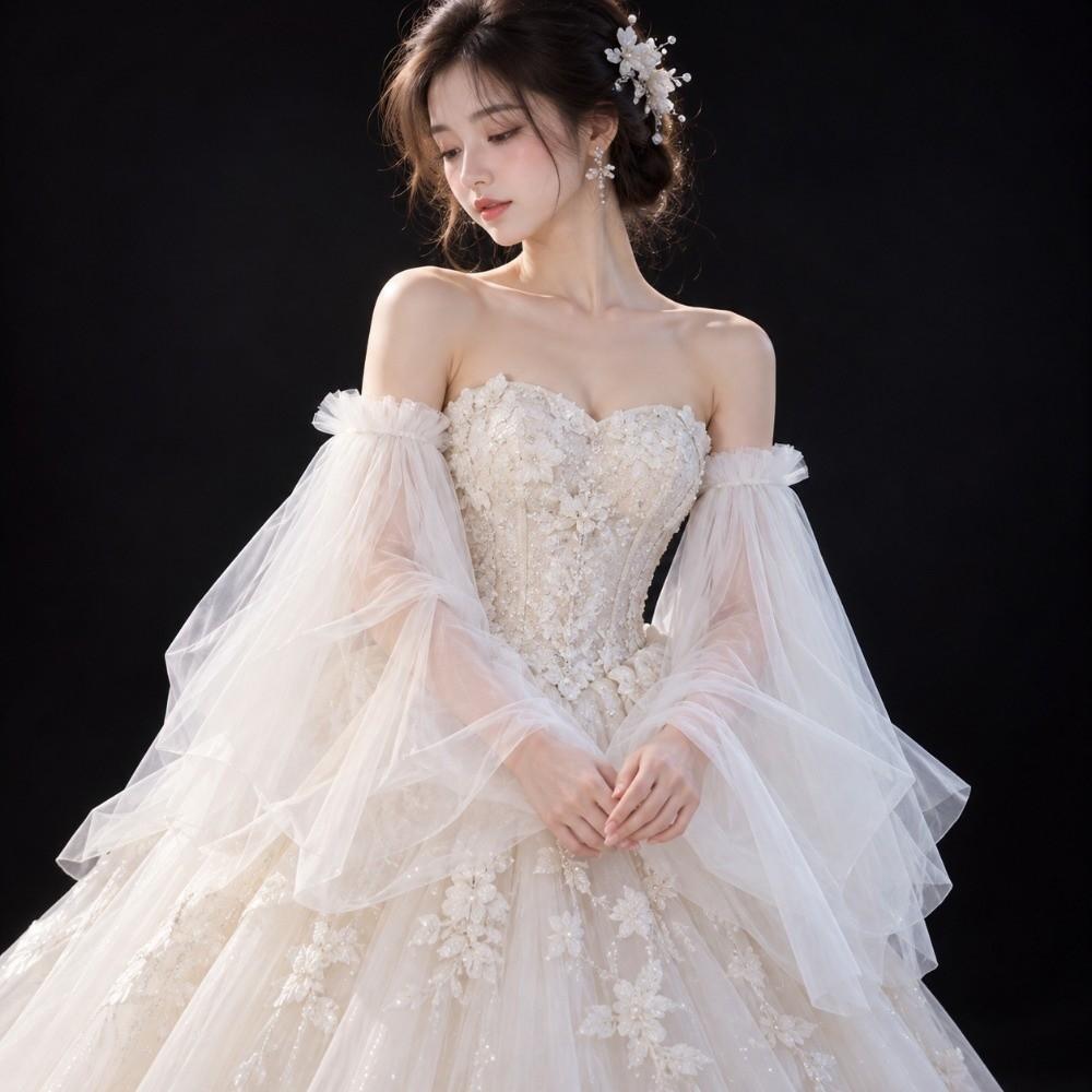Tulle Arm Cuffs Elastic Puff Sleeves Fashion Mesh Sleeves  Evening Party