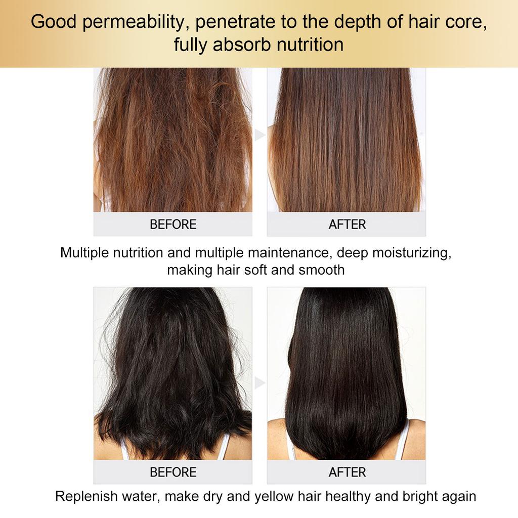 EELHOE 1 stk 100 g gull peptid hårmaske Reparasjoner Nærende skade Dyp reparasjon Hårgjenoppretting Glatt Mykgjør krusete hår Hodebunnspleie Helse