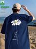 100% Pure Cotton Summer Men's Casual Sports Loose Trendy Pattern Printed Round Neck Short Sleeved T-shirt Top