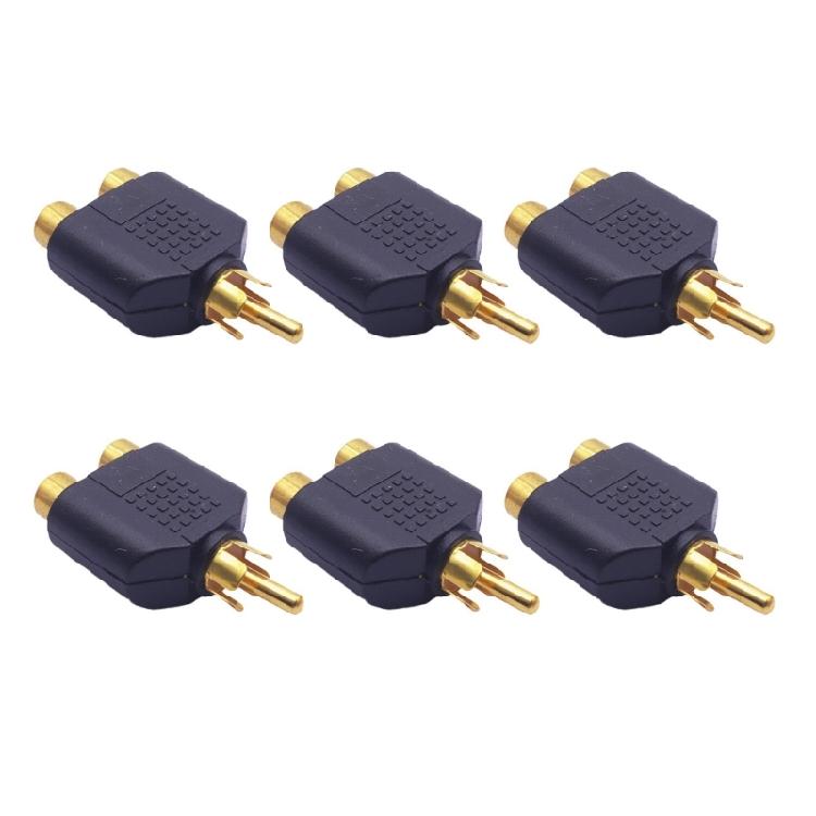 RCAs Splitter Pack of 6 1 Male To 2 Female Splitter Adapters for Sound Video Equipment