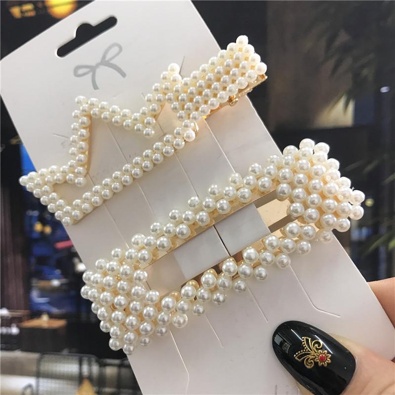 5pcs Sweets Hairpins Pearls Hair Clips for Women Fashion Barrettes Headwear Girls Hair Accessorie Bands