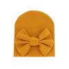 Cotton Solid Bowknot Beanie Newborn Baby Girl Knot Gorras Hat Bebe Bow Bonnet Warm Hat Double Layer Infant Cute Bow-tie Skullcap
