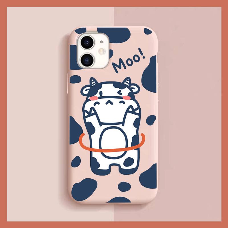 Cute Cartoon Milk Cow Phone Case for iphone 13 11 12 mini pro max 7 8 plus 6 6s x xs max xr shell