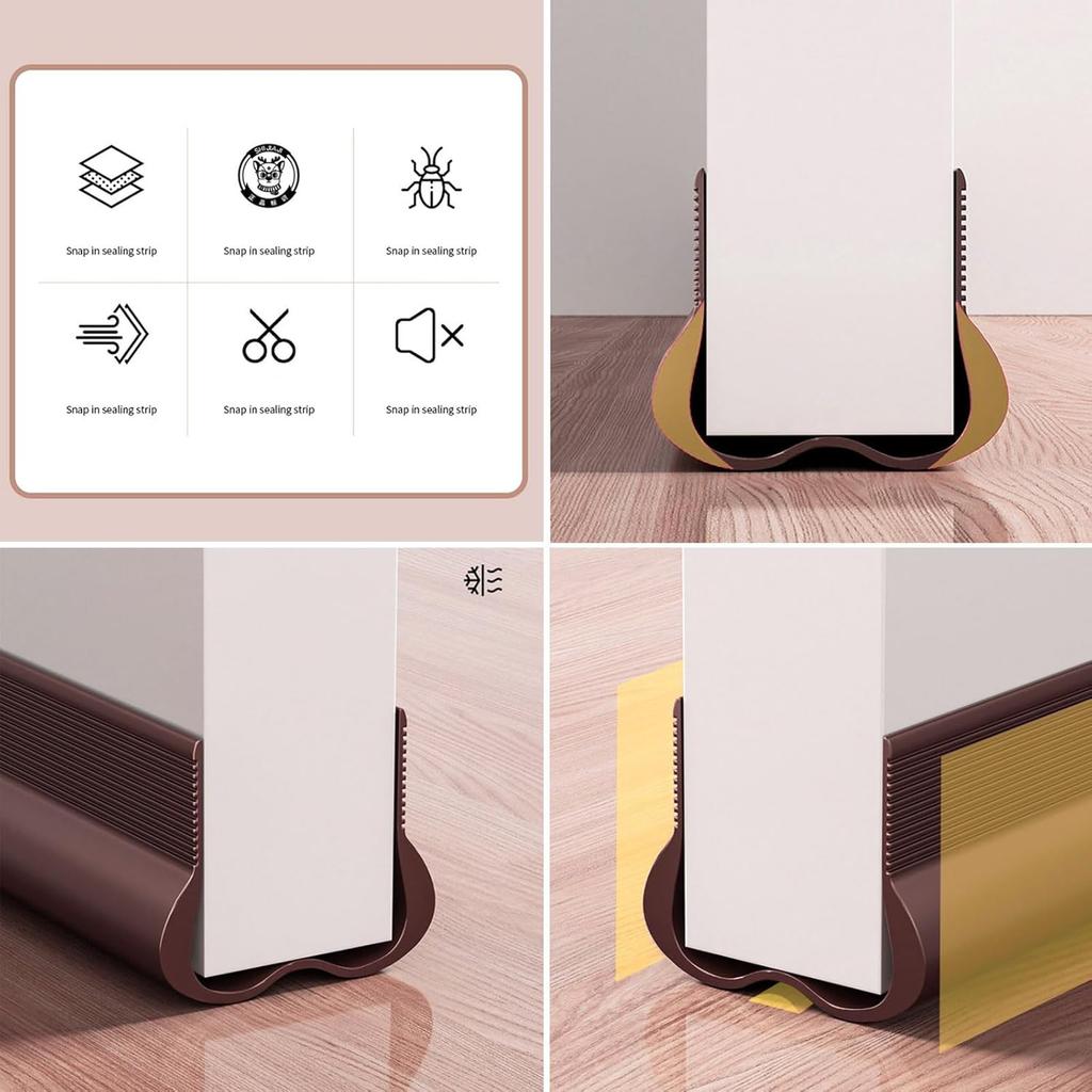 Soundproof Door Seal, Soundproof Door Draft Stopper PVC Seal Strips Efficiency Door Bottom Sealing Strips for Noise Reduction & Insulation