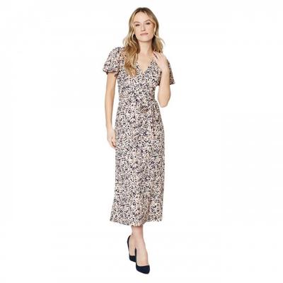 Dorothy Perkins Damen/Damen Abstraktes Wickel-Flatter-Midikleid