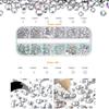 Sparkling Facial Gemstone Sticker Set Flat Bottom Colorful&AB Water Diamond Tweezers for Body Makeup Nail Art Eye Jewelry Decora