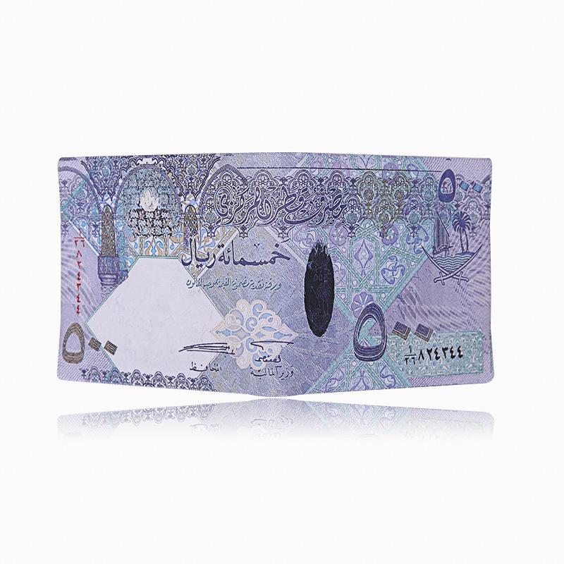 Unisexová krátká peněženka s kreativními vzory měn z různých zemí