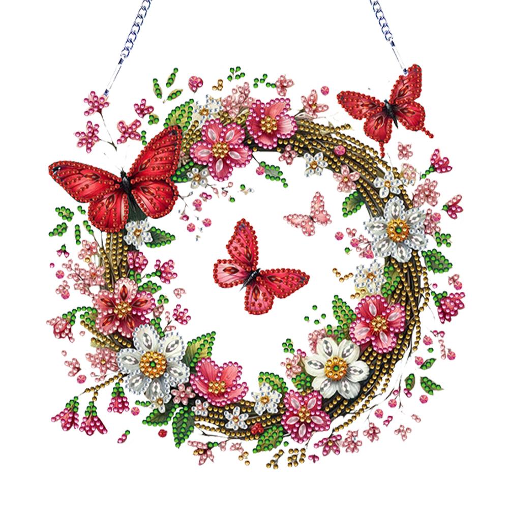 Acrylic Special Shape Flowers 5D DIY Diamond Painting Dots Pendant Rhinestone Diamond Art Pendants Diamond Painting Ornaments