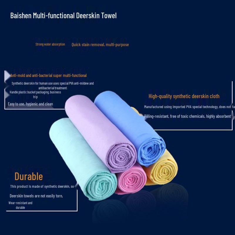 Quick-Dry Absorbent Pet Towel - Large, Strong Deerskin Imitation for Dogs/Cats & Car Wash