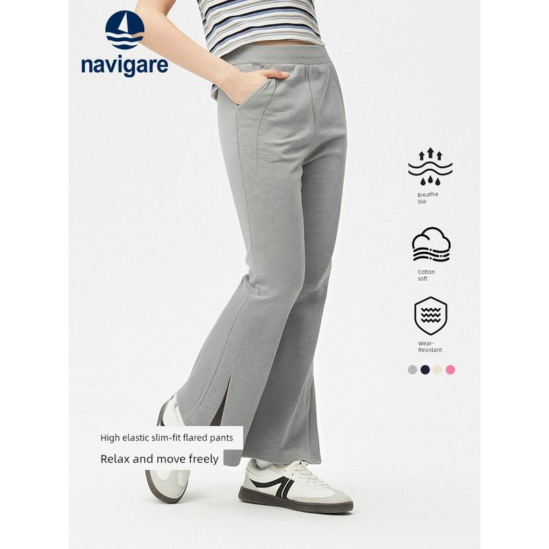 Navigare Italian Small Sailboat Children's Slim-Fit Pants 2026 Spring New Girls' Flared Pants