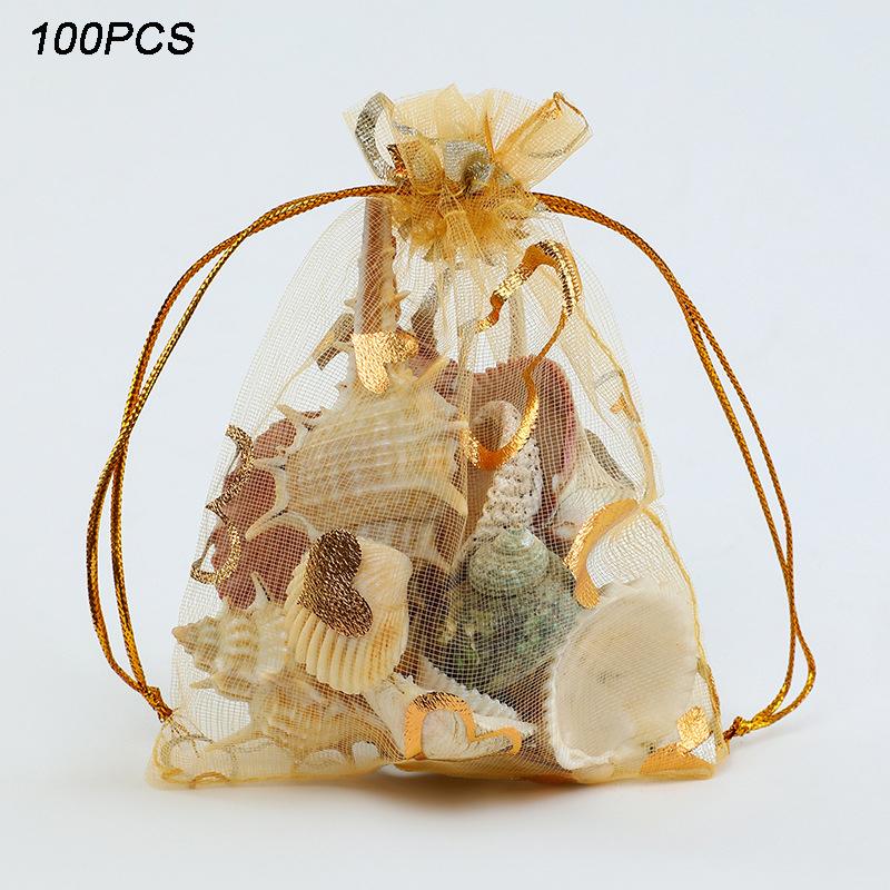 100PCS Moon Star Organza Gift Bag Multicolor  Jewelry Gifts Pouches For Wedding Party Candy Bag  Jewelry Packing  Wholesal