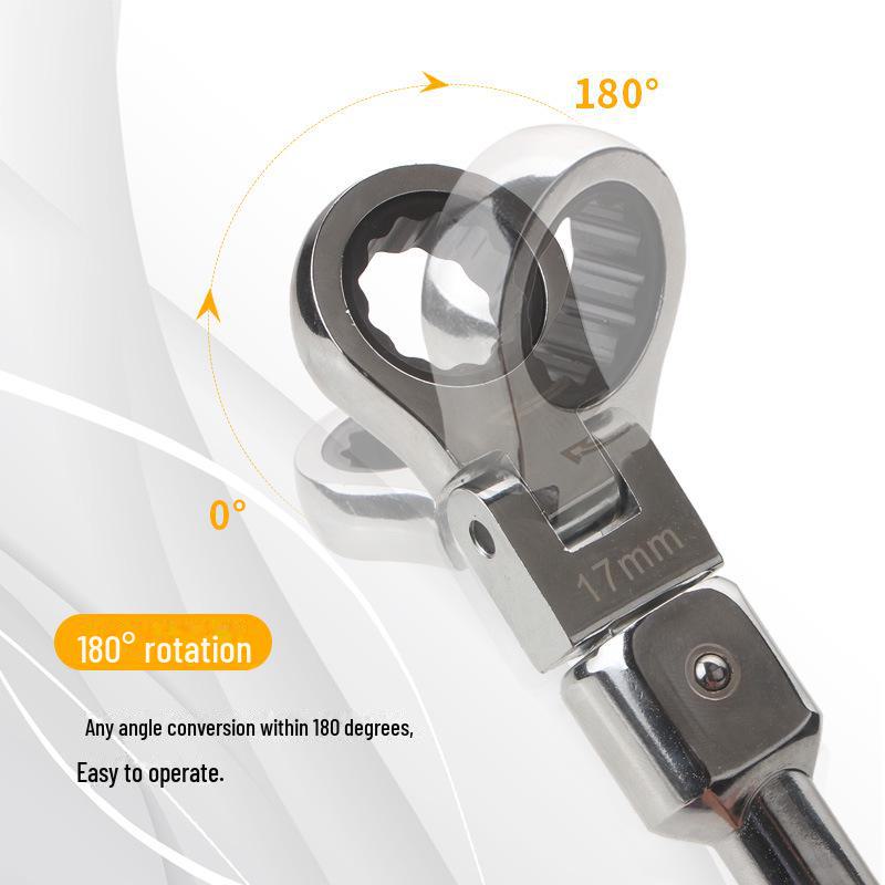 8-teiliges tragbares drehbares Ratschenschlüssel-Set mit 180°-Kopf