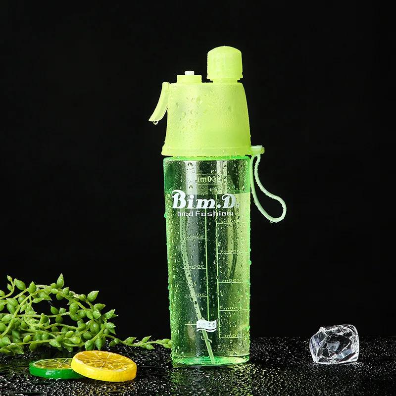 600ML Portable Water Bottle Large Capacity Plastic Straw Water Cup Drink Bottle With Time Marker For Outdoor Sports Fitness