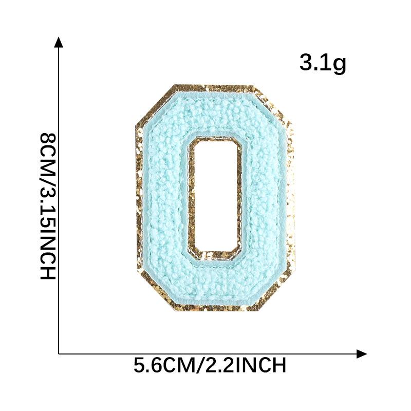 Embroidery Label Towel Embroidery Colored English Letter Patch Clothing Accessories Gold Edge Sticker Embroidery Chenille Embroidery Cloth Sticker