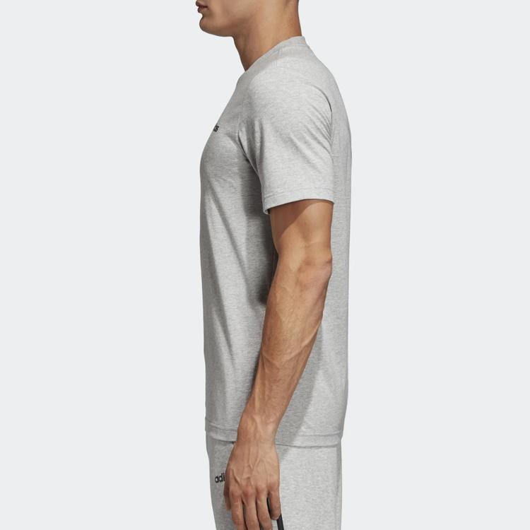Adidas T Shirts Men's Medium Heather Gray/Black Crew Neck Moderate Straight Fit DU0382