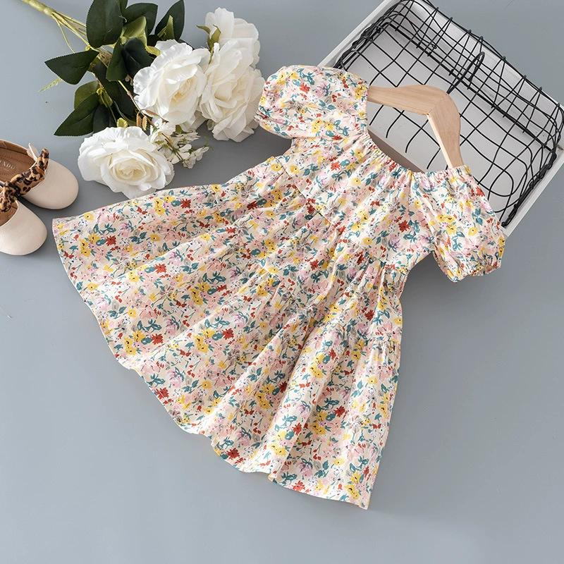 Girls' Dress, Summer Dress, Stylish Little Girl Princess Dress, Pure Cotton Summer Children's Cotton Floral Skirt