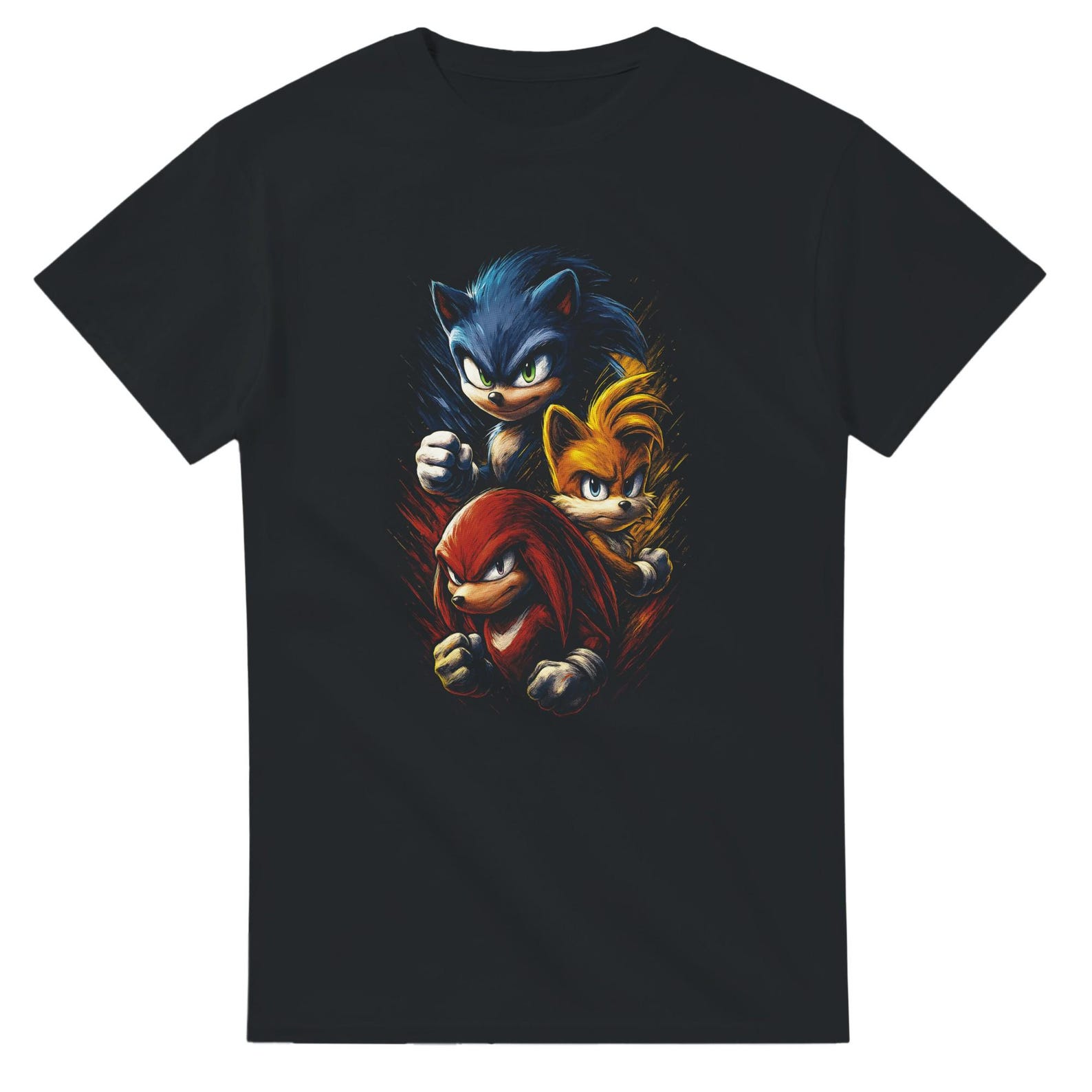 Team Sonic Halftone Heavyweight Unisex Crewneck T shirt | Gildan® 5000 S