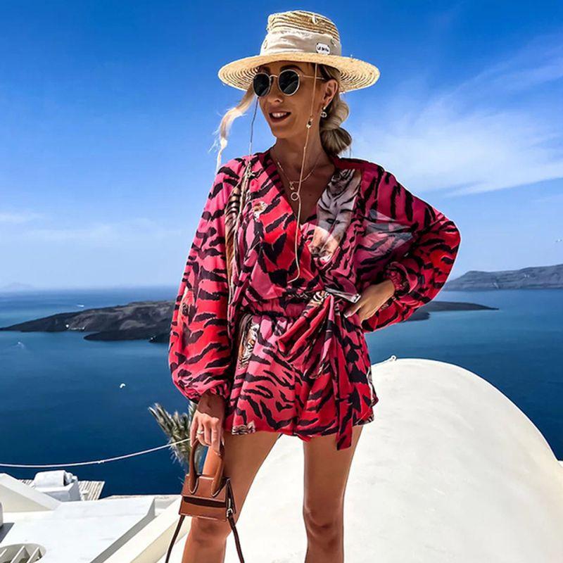 

Комплект из двух предметов Женская мода Женский костюм Комплект из двух предметов Женский топ Брюки Костюм Leopard S