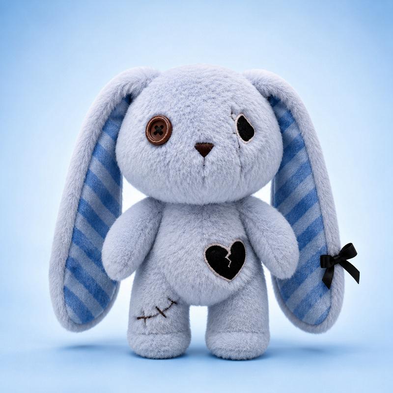 Peluche Lapin Oreilles Longues 22cm Jour d'Halloween Sombre Animal Dessin Animé Peluche Poupée Debout Colorée Cadeau 22cm