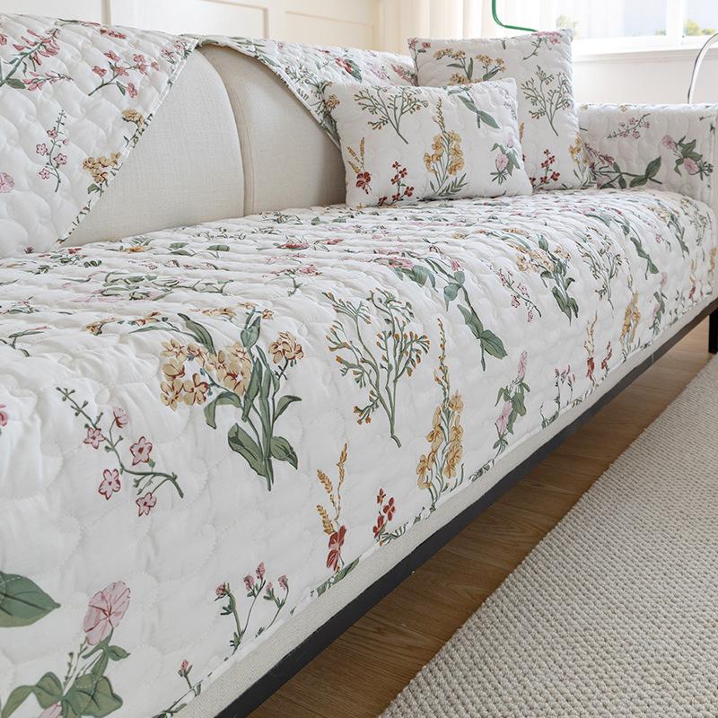 Sofa Cushion Small Floral Spring Style Non-slip Fashionable Fabric Seat Cushion Cover Towel Four Seasons Universal Cover Modern Simple