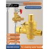 All-Copper Pressure Reducing Valve for Electric Water Heater, Leak-Resistant 4-Point Kitchen Boiler with Internal/External Thread.