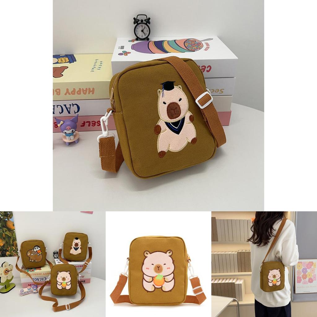 Adorable Cartoon Canvas Shoulder Bag For Kids Perfect For Everyday Use And Storage